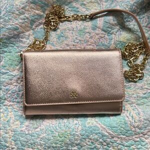 Tory Burch Rose Gold Crossbody Bag with Chain
